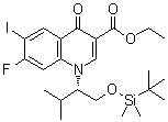 CAS # 870294-02-3, 1-[(1S)-1-[[[(1,1-Dimethylethyl)dimethylsilyl]oxy]methyl]-2-methylpropyl]-7-fluoro-1,4-dihydro-6-iodo-4-oxo-3-quinolinecarboxylic acid ethyl ester