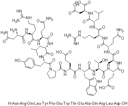 CAS 登录号：871344-86-4, L-天冬氨酰胺酰-L-精氨酰-L-谷氨酰胺酰-L-亮氨酰-L-酪氨酰-L-脯氨酰-L-alpha-谷氨酰-L-色氨酰-L-苏氨酰-L-alpha-谷氨酰-L-丙氨酰-L-谷氨酰胺酰-L-精氨酰-L-亮氨酰-L-天冬氨酸