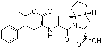 CAS # 87333-19-5, Ramipril, (2S,3aS,6aS)-1((S)-N-((S)-1-Carboxy-3-phenylpropyl)alanyl)octahydrocyclopenta(b)pyrrole-2-carboxylic acid 1-ethyl ester