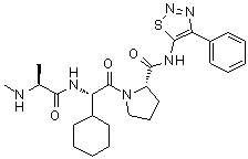 structure of CAS# 873652-48-3, (S)-1-((S)-2-环己基-2-((S)-2-(甲基氨基)丙酰胺基)乙酰基)-N-(4-苯基-1,2,3-噻二唑-5-基)吡咯烷-2-甲酰胺