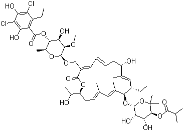 structure of CAS# 873857-62-6, 非达霉素