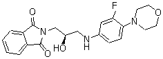 CAS # 874340-08-6, N-(3-Phthalimido-2-(R)-hydroxypropyl)-3-fluoro-4-(morpholinyl)aniline, 2-[(2R)-3-[[3-Fluoro-4-(4-morpholinyl)phenyl]amino]-2-hydroxypropyl]-1,3-isoindolinedione