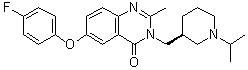 structure of CAS# 875258-85-8, (S)-6-(4-Fluorophenoxy)-3-[(1-isopropylpiperidin-3-yl)methyl]-2-methylquinazolin-4(3H)-one