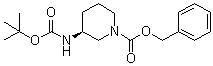 structure of CAS# 876379-22-5, (3S)-3-[(叔丁氧羰基)氨基]哌啶-1-羧酸苄酯