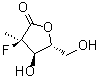 structure of CAS# 879551-04-9, (3R,4R,5R)-3-Fluoro-4-hydroxy-5-(hydroxymethyl)-3-methyloxolan-2-one
