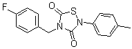 structure of CAS# 883050-24-6, 4-[(4-Fluorophenyl)methyl]-2-(4-methylphenyl)-1,2,4-thiadiazolidine-3,5-dione