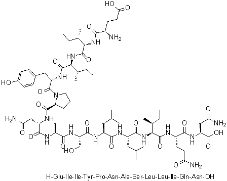 CAS # 883561-80-6, L-alpha-Glutamyl-L-isoleucyl-L-isoleucyl-L-tyrosyl-L-prolyl-L-asparaginyl-L-alanyl-L-seryl-L-leucyl-L-leucyl-L-isoleucyl-L-glutaminyl-L-asparagine