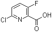 CAS # 884494-76-2, 2-Chloro-5-fluoropyridine-6-carboxylic acid, 6-Chloro-3-fluoropyridine-2-carboxylic acid