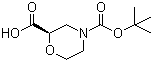 structure of CAS# 884512-77-0, (R)-4-(tert-Butoxycarbonyl)morpholine-2-carboxylic acid