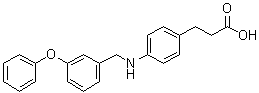 structure of CAS# 885101-89-3, 4-[[(3-苯氧基苯基)甲基]氨基]苯丙酸