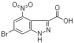 CAS # 885518-61-6, 6-Bromo-4-nitro-1H-indazole-3-carboxylic acid