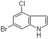 CAS # 885519-01-7, 6-Bromo-4-chloro-1H-indole, 4-Chloro-6-bromoindole