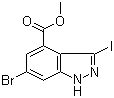 CAS 登录号：885523-89-7, 6-溴-3-碘-1H-吲唑-4-羧酸甲酯