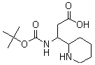 structure of CAS# 886362-32-9, beta-[[(tert-Butoxy)carbonyl]amino]-2-piperidinepropanoic acid