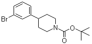 structure of CAS# 886362-62-5, 4-(3-Bromophenyl)-1-piperidinecarboxylic acid tert-butyl ester