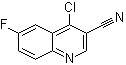 structure of CAS# 886362-73-8, 4-Chloro-6-fluoro-3-quinolinecarbonitrile
