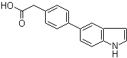structure of CAS# 886363-28-6, 4-(1H-Indol-5-yl)benzeneacetic acid