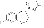 structure of CAS# 886364-28-9, 4-Boc-8-Fluoro-2,3,4,5-tetrahydro-1H-benzo[e][1,4]diazepine