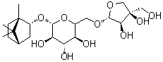 CAS # 88700-35-0, (1S,2R,4S)-1,7,7-Trimethylbicyclo[2.2.1]hept-2-yl 6-O-D-apio-beta-D-furanosyl-beta-D-glucopyranoside, OJV-II, l-Borneol 7-O-[beta-D-apiofuranosyl-(1→6)]-beta-D-glucopyranoside