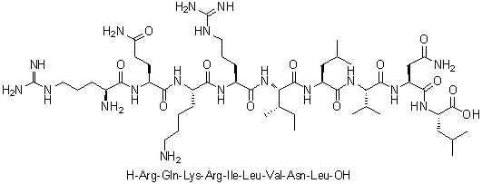 CAS 登录号：887769-33-7, L-精氨酰-L-谷氨酰胺酰-L-赖氨酰-L-精氨酰-L-异亮氨酰-L-亮氨酰-L-缬氨酰-L-天冬氨酰胺酰-L-亮氨酸
