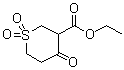 structure of CAS# 889946-17-2, Tetrahydro-4-oxo-2H-thiopyran-3-carboxylic acid ethyl ester 1,1-dioxide