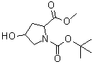 structure of CAS# 897046-42-3, 叔丁氧羰基-DL-4-羟基脯氨酸甲酯