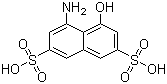 structure of CAS# 90-20-0, 1-Amino-8-hydroxynaphthalene-3,6-disulphonic acid