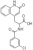 structure of CAS# 90098-05-8, alpha-[(3-氯苯甲酰基)氨基]-1,2-二氢-2-氧代-4-喹啉丙酸