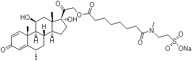 CAS # 90350-40-6, Methylprednisolone suleptanate monosodium salt, Sodium methylprednisolone 21-(8-(methyl-(2-sulfoethyl)amino)-1,8-dioxooctanoate)