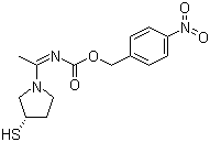 structure of CAS# 90505-36-5, (S)-[1-(3-Mercapto-1-pyrrolidinyl)ethylidene]carbamic acid (4-nitrophenyl)methyl ester