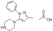 structure of CAS# 906093-30-9, 1-(3-甲基-1-苯基-1H-吡唑-5-基)哌嗪单乙酸盐