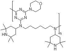 CAS # 90751-07-8, Poly[(6-morpholino-1,3,5-triazine-2,4-diyl)-((2,2,6,6-tetramethyl-4-piperidyl)imino)hexamethylene-((2,2,6,6-tetramethyl-4-piperidyl)imino)]