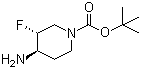 structure of CAS# 907544-16-5, (3R,4R)-tert-Butyl 4-amino-3-fluoropiperidine-1-carboxylate