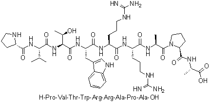 CAS 登录号：907625-70-1, L-脯氨酰-L-缬氨酰-L-苏氨酰-L-色氨酰-L-精氨酰-L-精氨酰-L-丙氨酰-L-脯氨酰-L-丙氨酸