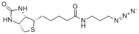 CAS # 908007-17-0, N-(3-Azidopropyl)biotinamide, 5-[(3aS,4S,6aR)-2-oxo-1,3,3a,4,6,6a-hexahydrothieno[3,4-d]imidazol-4-yl]-N-(3-azidopropyl)pentanamide