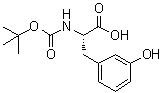 structure of CAS# 90819-30-0, N-[(1,1-Dimethylethoxy)carbonyl]-3-hydroxy-L-phenylalanine