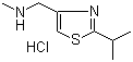 structure of CAS# 908591-25-3, 2-异丙基-4-[(N-甲基氨基)甲基]噻唑盐酸盐