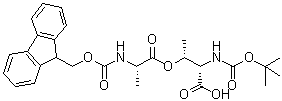 CAS 登录号：909115-21-5, N-[叔丁氧羰基]-O-[N-[芴甲氧羰基]-L-丙氨酰]-L-苏氨酸