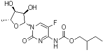 structure of CAS# 910129-15-6, 5'-脱氧-5-氟-N-[(2-甲基丁氧基)羰基]胞苷