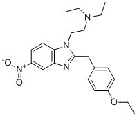 CAS # 911-65-9, Etonitazene, 2-[2-[(4-ethoxyphenyl)methyl]-5-nitrobenzimidazol-1-yl]-N,N-diethylethanamine