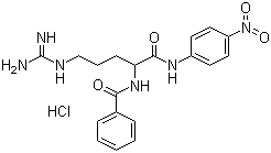 structure of CAS# 911-77-3, N-苯甲酰基-DL-精氨酰-4-硝基苯胺盐酸盐