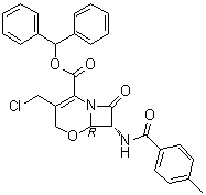 CAS # 91177-27-4, (6R,7R)-3-(Chloromethyl)-7-[(4-methylbenzoyl)amino]-8-oxo-5-oxa-1-azabicyclo[4.2.0]oct-2-ene-2-carboxylic acid diphenylmethyl ester