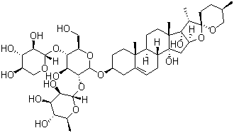 CAS # 911819-08-4, Ophiopogonin C, Ophiopojaponin C, (3beta,25R)-14,17-Dihydroxyspirost-5-en-3-yl O-6-deoxy-alpha-L-mannopyranosyl-(1-2)-O-[beta-D-xylopyranosyl-(1-4)]-beta-D-glucopyranoside