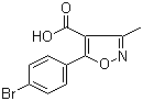 structure of CAS# 91182-60-4, 5-(4-溴苯基)-3-甲基异恶唑-4-羧酸