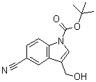 structure of CAS# 914349-11-4, 5-氰基-3-(羟基甲基)-1H-吲哚-1-羧酸叔丁酯
