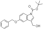 structure of CAS# 914349-14-7, 3-(羟基甲基)-5-(苯基甲氧基)-1H-吲哚-1-羧酸叔丁酯