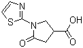 structure of CAS# 914637-54-0, 5-氧代-1-(2-噻唑基)-3-吡咯烷甲酸