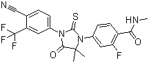 CAS # 915087-33-1, MDV 3100, 4-[3-[4-Cyano-3-(trifluoromethyl)phenyl]-5,5-dimethyl-4-oxo-2-thioxo-1-imidazolidinyl]-2-fluoro-N-methylbenzamide