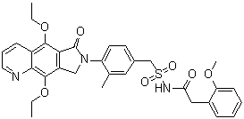 structure of CAS# 915191-42-3, N-[[[4-(5,9-二乙氧基-6,8-二氢-6-氧代-7H-吡咯并[3,4-g]喹啉-7-基)-3-甲基苯基]甲基]磺酰基]-2-甲氧基苯乙酰胺
