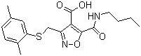 CAS 登录号：920750-80-7, 5-[(丁基氨基)羰基]-3-[[(2,5-二甲基苯基)硫代]甲基]-4-异恶唑羧酸